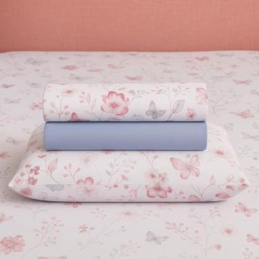 Imagem de Jogo de Lençol Queen 4 Peças, Percal 180 Fios, 100% Algodão, com Elástico 40cm, Lençol Superior 250x240cm, Lençol Box 200x160cm, 2 Fronhas (Amsterdã)