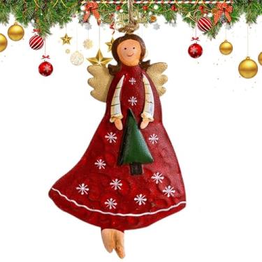 Imagem de Enfeites de Natal de anjo,Enfeites de anjo retros,Decorações penduradas em ferro de anjo - Anjo em vestidos delicados enfeites retrô de anjo para decoração de festas de Natal