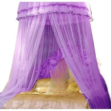 Imagem de Mosquiteiro Teto Casal Gigante Indiano com Abertura Lateral – Para Cama King, Queen e Box, 12m de Proteção Completa e Conforto(LILÁS)