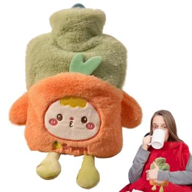 Imagem de Shakven Garrafa de água quente dos desenhos animados, saco de água quente de pelúcia | Aquecedor de mão de desenho animado com tampa de garrafa de água quente - Bolsa de água quente, bolsa