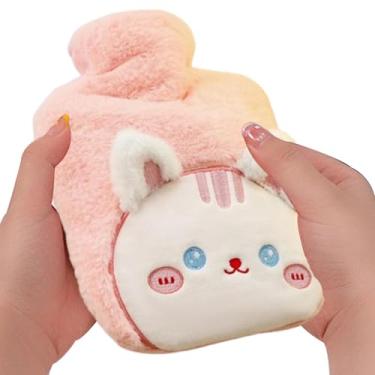 Imagem de Shakven Garrafa de água quente com capa de pelúcia, garrafa de água quente com capa | Aquecedor de pés e mãos | Bolsa de água fria, capa de animal, aquecedor portátil e aconchegante para pescoço e