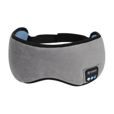 Imagem de Máscara de Dormir Bluetooth, Fone de Ouvido Integrado, Cinza, Tecido Macio, com Alça Ajustável para Relaxamento e Sono