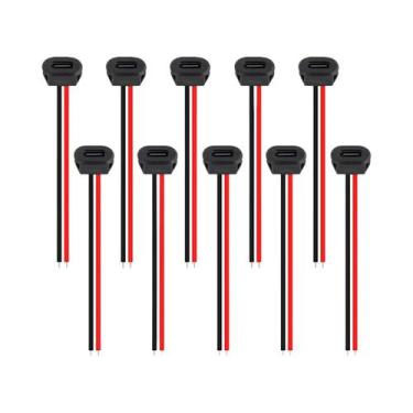 Imagem de Conector De Chassi Tipo-C Fêmea, Porta De Carregamento USB C, Cabo De 