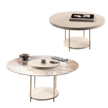 Imagem de Conjunto Sky 2 Mesas Centro com PÃ:copyright:s em Aço Tampo MDF/Vidro Off White G26 - Hb Móveis