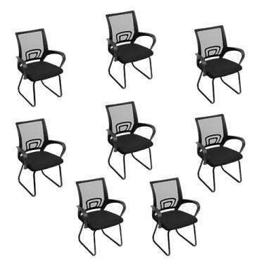 Imagem de Loft7 Home Decor, Kit 8 Cadeiras Office TOK Base Fixa, Preto