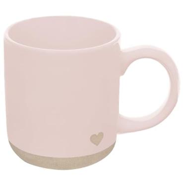 Imagem de Sweet Water Decor Caneca de café com coração rosa, copo de grés de 400 ml com alça para cacau quente, chá e cidra, seguro para micro-ondas e lava-louças, presente romântico de dia dos namorados para