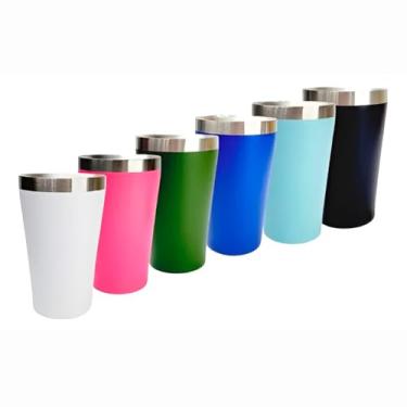 Imagem de Copo Térmico de Aço Inox, 120ml, Design Tulipa, 6 Cores, 11cm Altura, Conservação 3h Frio, Ideal para Cerveja e Bebidas