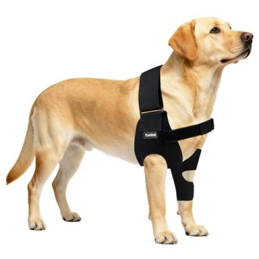 Imagem de Protetor de cotovelo para cães com alça de peito desacoplada - respirável, resistente à abrasão - suporte de cotovelo ajustável para higroma, displasia, artrite, calos e instabilidade do ombro (perna