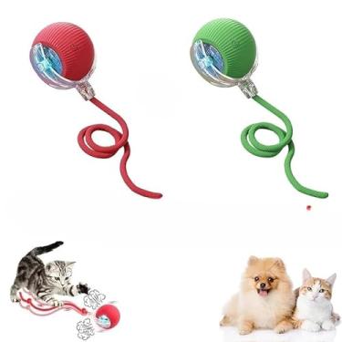 Imagem de Conjunto de brinquedos para gatos - Conjunto de brinquedos inteligentes de 2/3 peças Brinquedos interativos adequados para gatos adultos e gatinhos Alivia o estresse (Vermelho + Verde（Kit 2）)