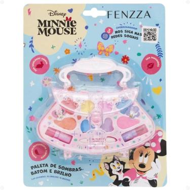 Imagem de Kit Maquiagem Infantil Fenzza Disney Minnie Mouse: Paleta de Sombras, Batom e Brilho Ref. DIS006