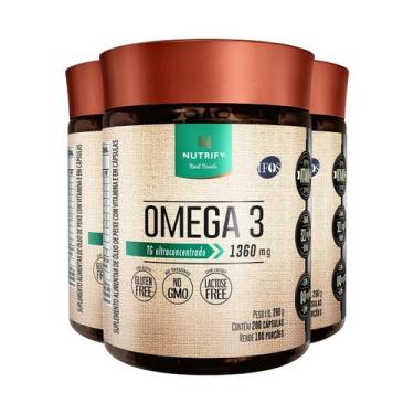 Imagem de Kit 3 Ômega 3 Nutrify 200 Cápsulas