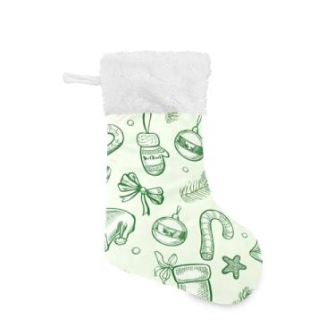 Imagem de GakkiGii Pacote com 2 meias de Natal com estampas de Natal, decoração grande para pendurar na parede da árvore da lareira, 45 x 31 cm