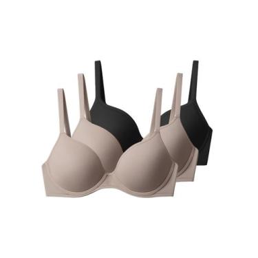 Imagem de Kit com 3 Sutiãs com Aro e Bojo Liz 51809 Taça B Colorido, Preto, 46