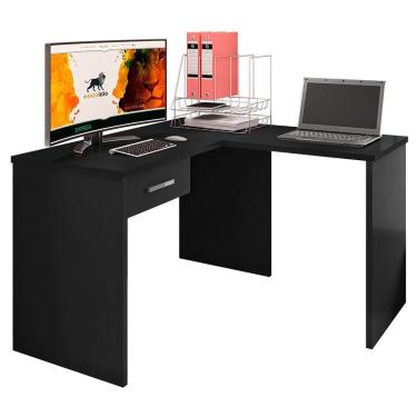 Imagem de Mesa De Canto Para Computador Desk Gamer Drx-9000 Preto Black - Móveis Leão Preto Black