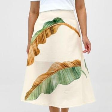 Imagem de Saia Bana Bana Midi Estampada em Tecido Feminina-Feminino