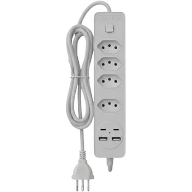 Imagem de Filtro de Linha Premium 4 Tomadas + 4 USB, Extensão Bivolt com Design Moderno e Proteção Elétrica