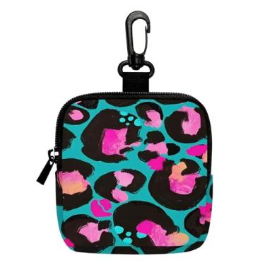 Imagem de Porta-chaves moderno com estampa de animais, bolsa multifuncional para chaves, moedas, fone de ouvido, batom, porta-cartões, organizador de cabos de dados, bolsa com zíper, acessórios