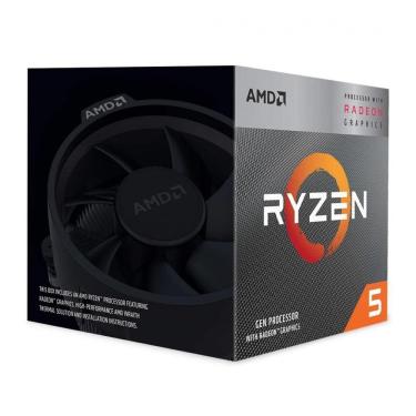 Imagem de Processador AMD Ryzen 5 3400G AM4 3.7 GHZ, 4 núcleos e 8 threads de processamento, Gráfico integrado Radeon RX Vega 11, YD3400C5FHSBX