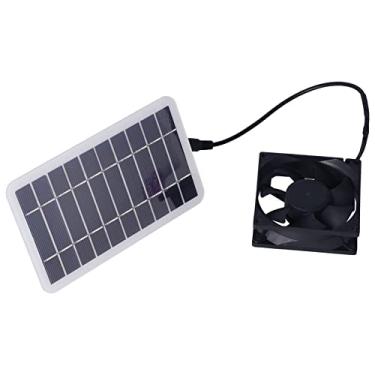 Imagem de Garosa Kit de Exaustor Solar para Animais de Estimação 2.5W Ventilador de Painel Solar Portátil Com USB Duplo para Casa de Cachorro, Galinheiro, Estufa, Acampamento RV Com Saída de 5V 400mA