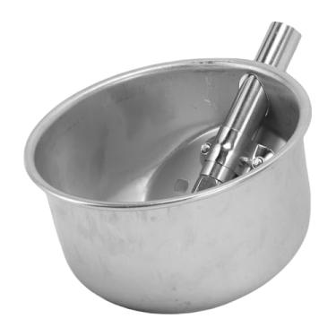 Imagem de GLOGLOW Waterer Automático Redondo de Aço Inoxidável do Porco, Calha Base Engrossada da Bacia de água para o Gado do Rancho da Fazenda, Bebendo Leitão