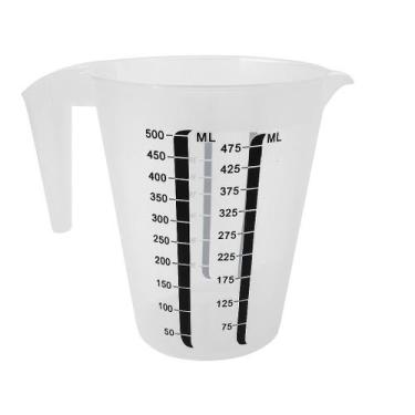 Imagem de Copo Medidor Graduado 500ml Com Alça Bico Dosador Jarra Transparente P