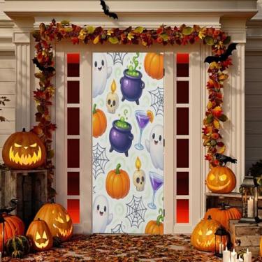 Imagem de Wassud Boo-boos Linda capa de porta decoração externa faixa interna varanda decoração de casa grande decoração de porta da frente 96 x 98 polegadas