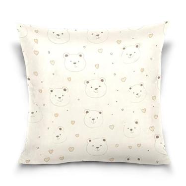 Imagem de Wassud Lindos ursos capas de almofada decorativas 45,7 x 45,7 cm para sofá, sofá, casa, casa de fazenda, decoração de quarto