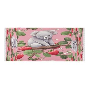 Imagem de Wassud Capas de lavadora e secadora de coala e morango, protetor de lavadora com sacos de armazenamento, capa de geladeira à prova de poeira com bolsos para lavanderia doméstica, cozinha, 120 x 55 cm