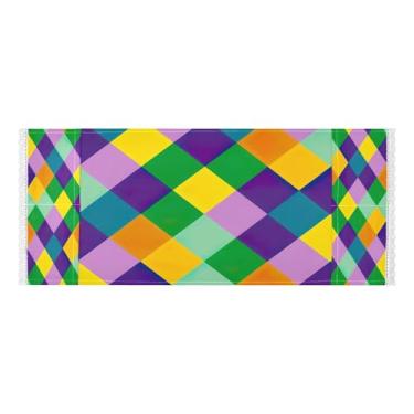 Imagem de Wassud Blocos coloridos capas de lavadora e secadora, protetor de lavadora com sacos de armazenamento, capa de geladeira à prova de poeira com bolsos para lavanderia doméstica, cozinha, 120 x 55 cm