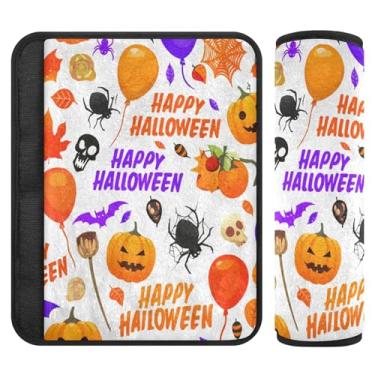 Imagem de Burbuja Capa para cinto de segurança de carro Halloween Elements Protetor de cinto de segurança de carro macio confortável para alça de ombro de assento, 1 par médio