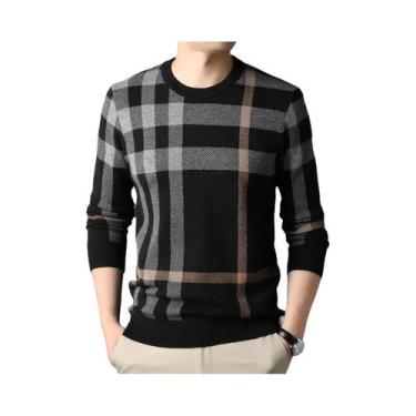 Imagem de Suéter De Lã Luxuoso Masculino Para Outono Inverno Marca Designer Gola