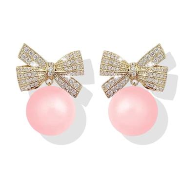 Imagem de Brincos de arco de prata de ouro brincos de laço delicado brincos de fitas de arco de ouro brincos pendentes brincos de arco banhado a ouro presentes brincos de arco redondo brinco de pressão orelha hipoalergênico brincos perfurados joias presentes para mulheres meninas, Metal, Sem pedra preciosa