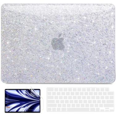 Imagem de AKIT Capa compatível com MacBook Pro de 14 polegadas 2025-2021 M4 M3 M2 M1 Pro Max A3112 A3185 A3401 A2918 A2992 A2779, capa de laptop brilhante com brilho perolado, protetor de tela e capa de