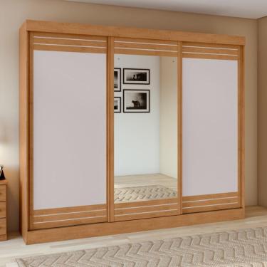 Imagem de Guarda Roupa Casal Flex com Espelho 3 Portas de Correr Nice Lopas