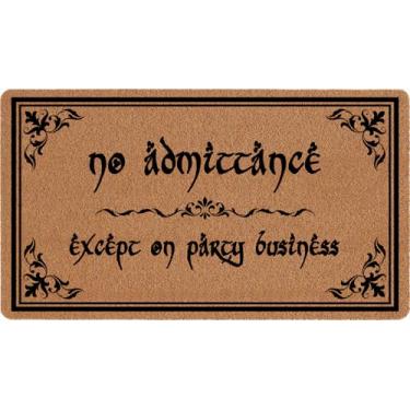 Imagem de AIKONGNICE No Admittance Except On Party Business Capacho personalizado Tapete de porta engraçado de coco bem-vindo para entrada frontal com suporte antiderrapante lavável, uso interno e externo, 76 x