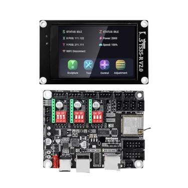 Imagem de Compatível com a placa-mãe Makerbase MKS DLC32 V2.1 de 32 bits - Controlador Wi-Fi offline com tela sensível ao toque TFT TS24/TS35-R para máquina de gravação a laser.(Package 4)
