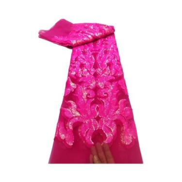 Imagem de Tecido De Rede Com Lantejoulas Africanas De Alta Qualidade, Tule Franc