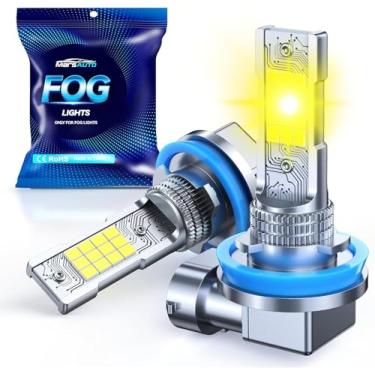 Imagem de Marsauto Lâmpadas LED de neblina H11/H16/H8, amarelo âmbar 3500K, lâmpada LED H11 super brilhante de 12.000 lúmens, amarela, mini faróis de neblina tamanho 1: 1, fácil de ligar e usar, pacote com 2