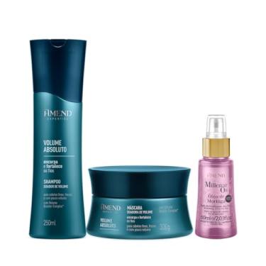 Imagem de Amend Expertise Volume Absoluto Shampoo 250ml + Mascara 300ml + Millenar Oil Moringa 60ml