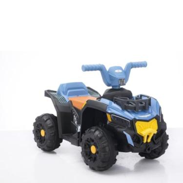 Imagem de Quadriciclo Elétrico Infantil 6V, Azul, Bateria Recarregável, 70x37x29.5cm, com Faróis e Painel Digital, para Crianças a partir de 3 Anos