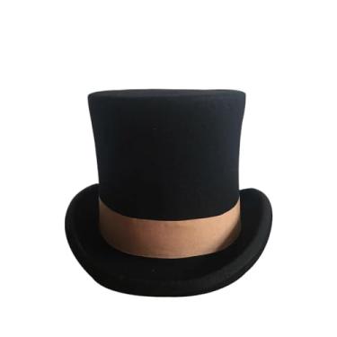 Imagem de EFDNK-HB Chapéu mágico clássico chapéu de coco universal decoração de palco show de mágica performance de rua (vermelho, M 57 cm)