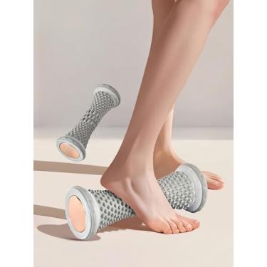 Imagem de 1 rolo para fáscia dos pés de ioga, massagem muscular profunda em casa, academia, academia, cinza