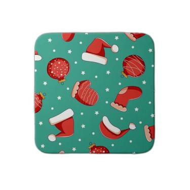 Imagem de Ladrilho Decorativo de Cerâmica Estampa Natal com Bolas e Luvas