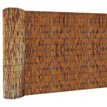 Imagem de Cerca de bambu em rolo, cor marrom natural, 1m de altura, cortina decorativa de bambu para privacidade em pátios, varandas, jardins e quintais, 5x1m