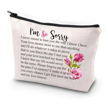 Imagem de JYTAPP Bolsa de maquiagem I'm So Sorry, presente de desculpas para namorada, pequena bolsa cosmética para amigos, presente romântico I'm Sorry, Sinto muito