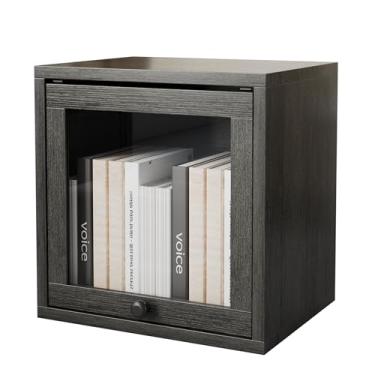 Imagem de FUSUNBAO Cubo mágico DIY organizador empilhável cubos para livros domésticos roupas brinquedo - sistema de armazenamento modular - organizador de armário - armário de estante (carvalho francês, cubo