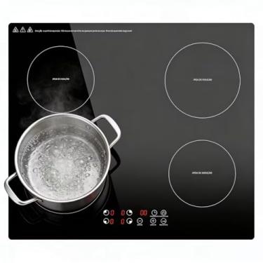 Imagem de Cooktop de Indução 4 bocas controle independente 7000 W, 9 níveis de potência, trava para crianças, Controle de toque, cozinha moderna e elegante, 220V