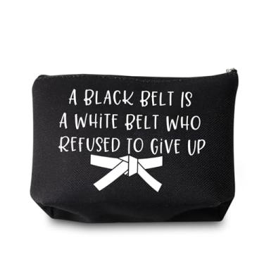 Imagem de JYTAPP Bolsa de maquiagem para artes marciais, um cinto preto é um cinto branco que se recusou a desistir de presentes de Taekwondo para artistas marciais, Artes marciais, Casual