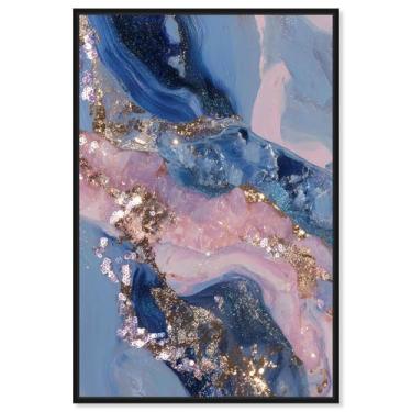 Imagem de Rose Gold Nebula II Impressão em tela rosa decoração de parede por Art Remedy, moldura preta, 50 x 76 cm