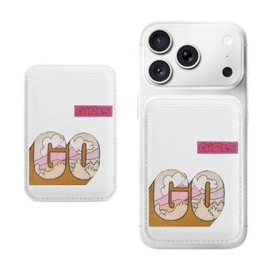 Imagem de Porta-cartão magnético para iPhone, capa fina de couro PU, capa para cartão, capa traseira para cartão, acessório de telefone fofo